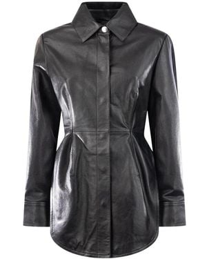 Sportmax Langes Lederhemd Coccole - Schwarz