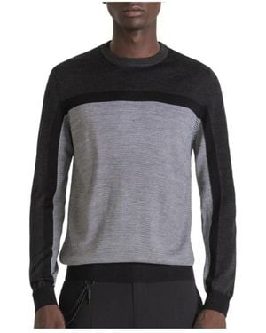 Antony Morato Hoodies & Sweatvesten ,Zwart ,Regular Fit Gebreid Sweatshirt