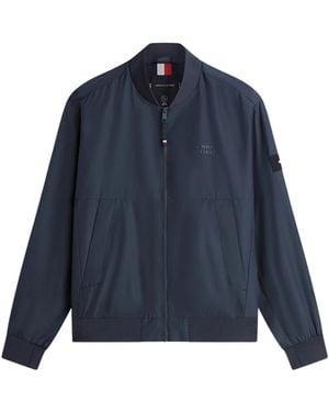 Tommy Hilfiger Wasserabweisende Bomberjacke Mit Tonalem Logo - Blau