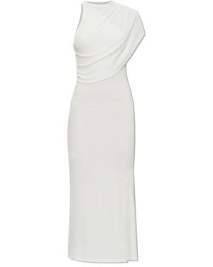 Courreges Kleid Mit Gesticktem Logo - Weiß