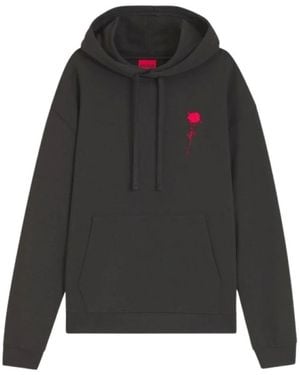 HUGO Hoodies & Sweatvesten ,Zwart - Grijs