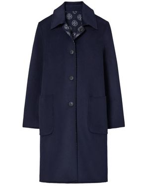 Tory Burch Single-Breasted Coats - Azul