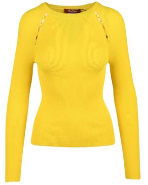 Max Mara Round-Neck Knitwear - Yellow