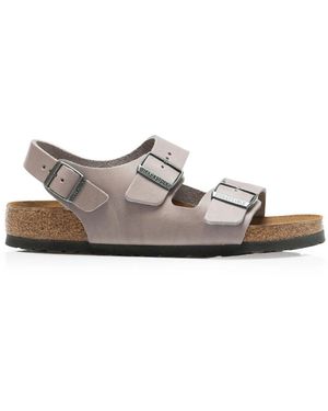 Birkenstock Milano Leren Sandalen - Grijs