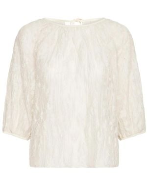 Ichi Feminine Bluse Almond Milk - Weiß
