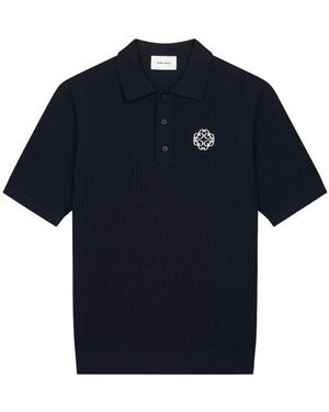 Pure Path Durchbrochenes Strickpolo - Blau
