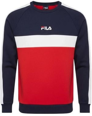 Fila Hoodies & Sweatvesten ,Veelkleurig ,Katoen Sasson Sweater - Blauw