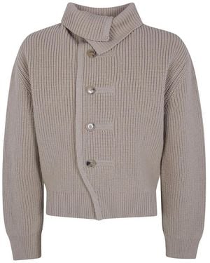 Dries Van Noten Cardigan Mit Knopfleiste Und Hohem Kragen - Grau