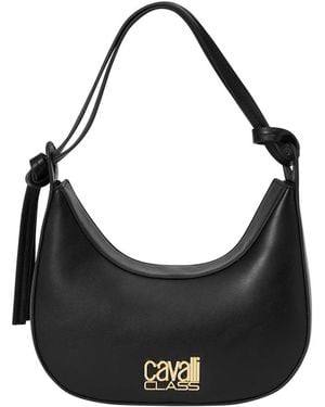 Roberto Cavalli Half Moon Shoulder Bag Cchb0218 - Black