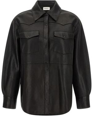 P.A.R.O.S.H. P.A.R.O..H. ,Overhemden ,Zwart ,Leer Maciock Leren Shirt