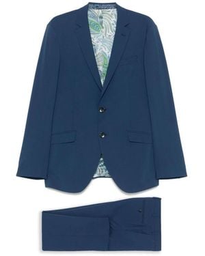 Etro Single Breasted Suits - Blue