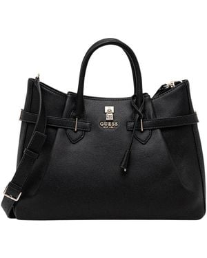 Guess Yesba Strukturierte Henkeltasche Umhängetasche - Schwarz