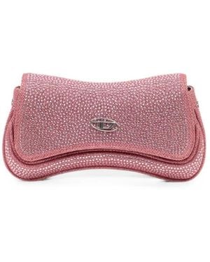 DIESEL Small Play Rhinestone-Embellished Shoulder Bag - Pink