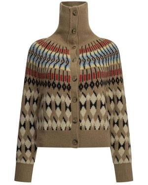 Polo Ralph Lauren Truien & Vesten ,Veelkleurig ,Wol Coltrui Vest - Groen