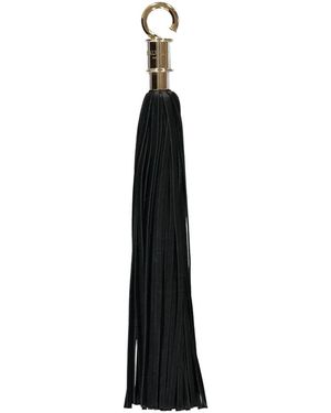 Balmain Lederquaste mit goldfransen - Schwarz