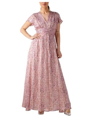 Notre-v Kleedjes ,Paars ,Elegante Lila Maxi Jurk - Roze