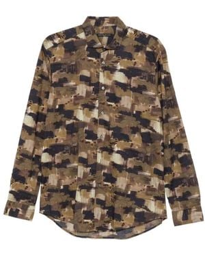 Brian Dales Camicia Fnts Astratta - Braun