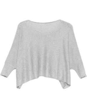 Le Tricot Perugia Overhemden ,Grijs ,Maglia Drappeggiata