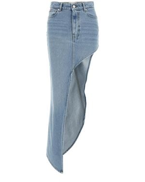 Coperni Mini One-Leg Denim Rok - Blauw