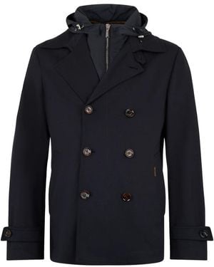 Moorer Double-Breasted Coats - Blue