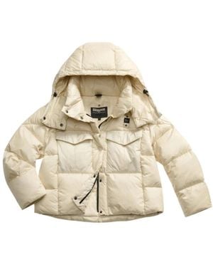 Blauer Jassen ,Nylon Short Glossy Down Jacket Laval - Naturel