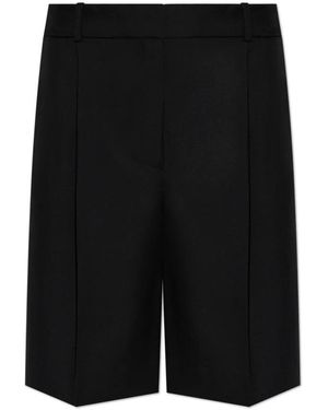 Rohe Korte Broeken ,Zwart ,Wol Tailored Single Pleat Shorts