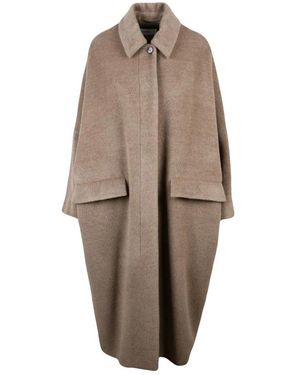 Marella Single-Breasted Coats - Marrone