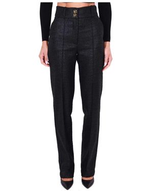 Elisabetta Franchi High-Waisted Straight-Leg Hose - Blau