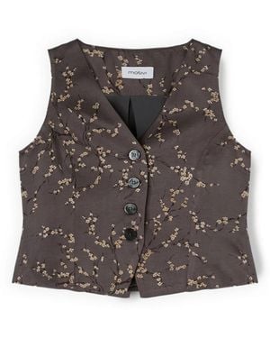 mötivi Weste Aus Viskose-Twill Mit Blumendruck - Grau