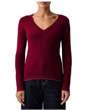 Liu Jo Wf6012 Ms49I V-Ausschnitt Strickpullover - Rot