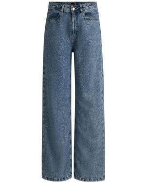 HUGO Weite Bein Kristallverzierte Jeans - Blau