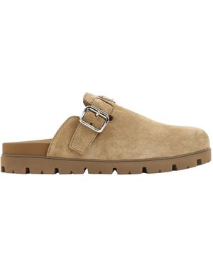 Prada Wildleder-Sabot - Natur