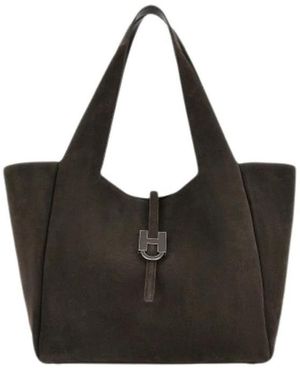 Hogan Trend Leren Tote - Zwart