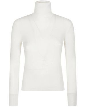 P.A.R.O.S.H. Truien & Vesten ,Wit ,Lange Coltrui Met Lange Mouwen