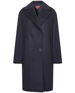 Max Mara Double-Breasted Coats - Blue