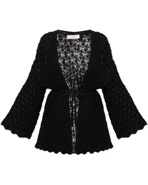 Akep Truien & Vesten ,Zwart ,Katoen Decoratief Gebreid Vest