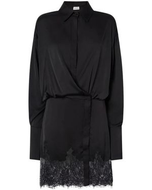 ANDAMANE Yasmine Mini Hemdblusenkleid - Schwarz