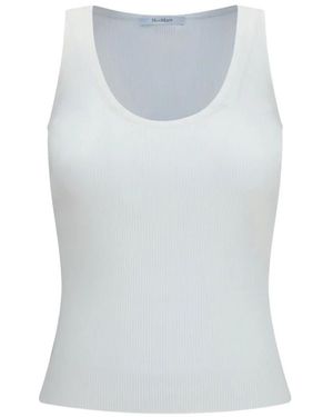 Max Mara Tops ,Wit ,Mxmeditta Ribbed Woven Tank - Blauw