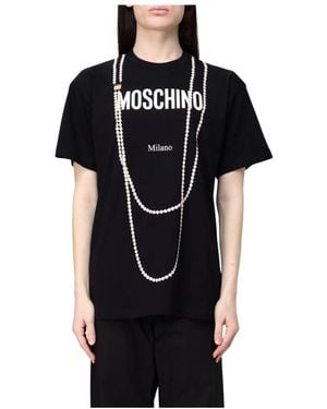 Moschino Bedrukt Katoenen T-Shirt - Zwart