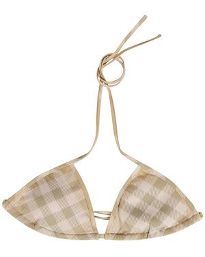 Burberry Badmode ,Checked Bikini Top - Naturel