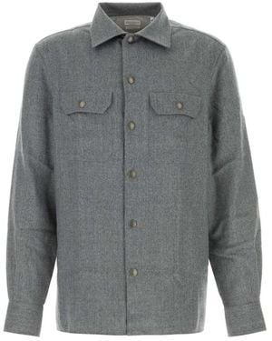 Brunello Cucinelli Wool Flannel Overshirt - Grijs
