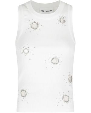Des Phemmes Sleeveless Tops - Blanco
