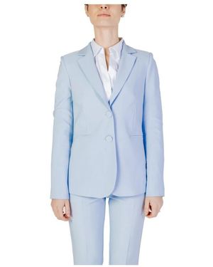 Sandro Ferrone Jassen ,Blauw ,Polyester Lichtblauwe V-Hals Blazer