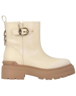 Pinko Buckle-Detail Platform Boots - Natural