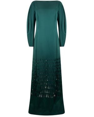 Alberta Ferretti Langes Elegantes Minimalistisches Kleid - Grün