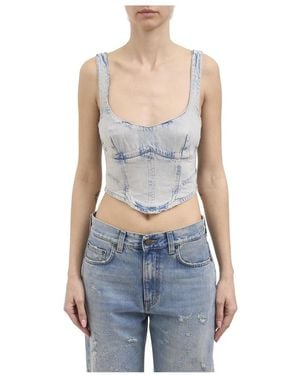 Haikure Sleeveless Tops - Blue