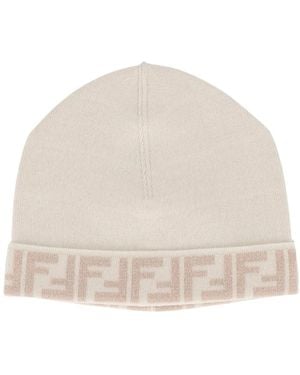 Fendi Accessoires ,Beanie Ff Reversibile - Naturel