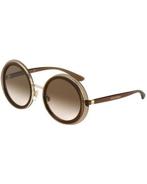 Dolce & Gabbana Braune Double Line Sonnenbrille