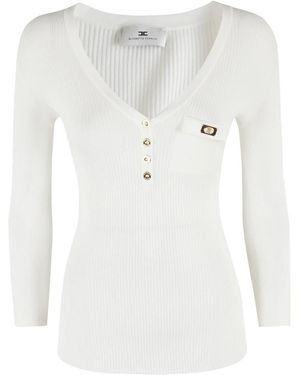 Elisabetta Franchi V-Neck Knitwear - Wit