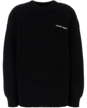 Marine Serre Round-Neck Knitwear - Negro
